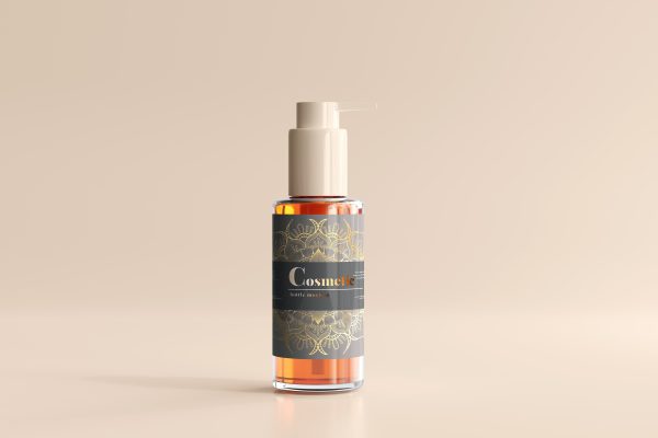 Mock PS Label with lamination on Cosmetic spray bottle