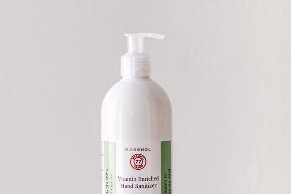 PS Label with lamination on Sanitizer bottle